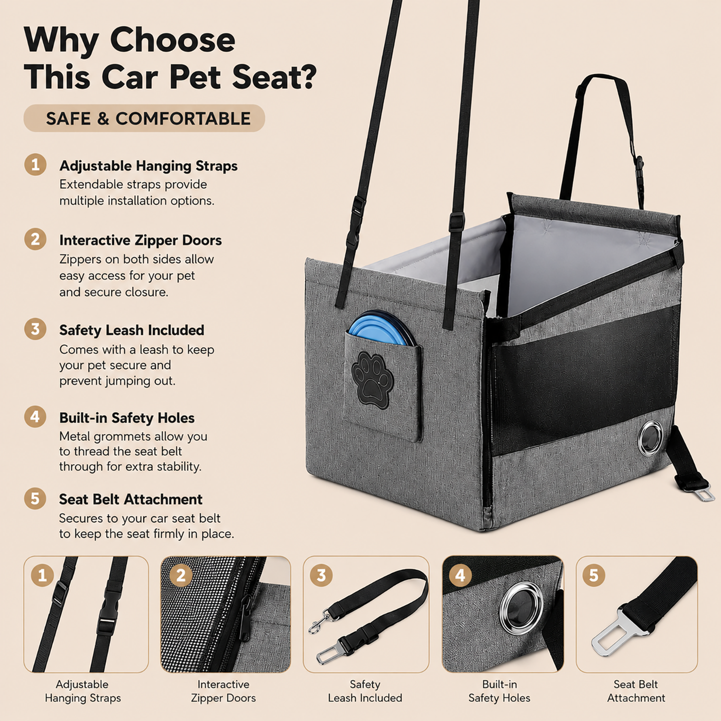 Dog Car Seat Cover | Safe and comfortable travel for your dog